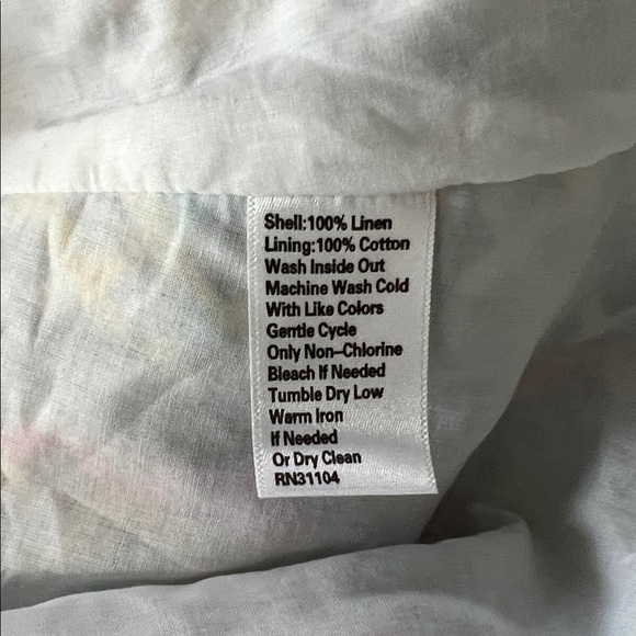 Kaari Blue White/Floral Print Sleeveless Linen Dress with Pockets - Picture 4 of 4